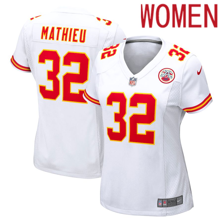Women Kansas City Chiefs #32 Tyrann Mathieu Nike White Game NFL Jersey->women nfl jersey->Women Jersey